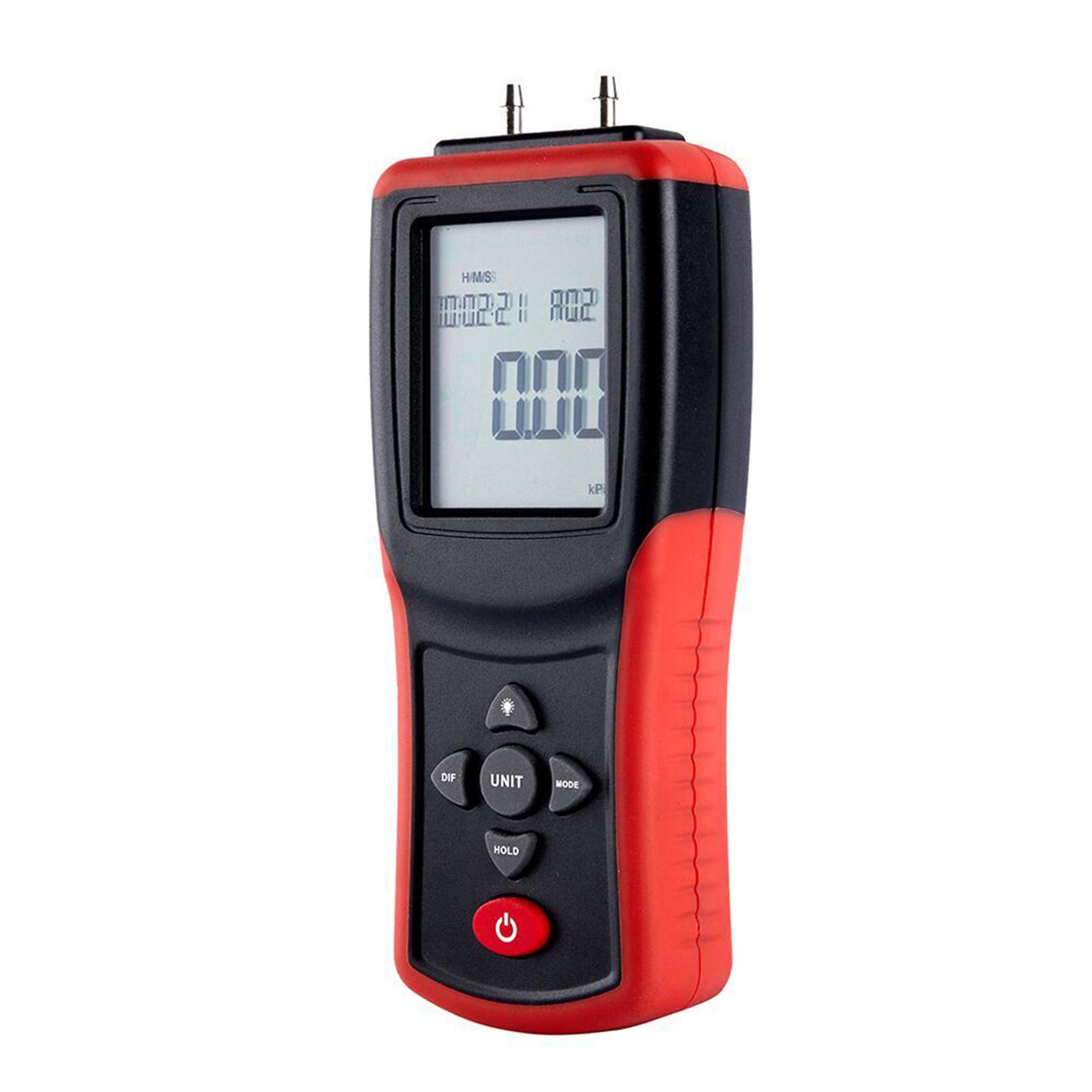 

Digital Manometer 2.4 inch LCD High Precision Hand held Dual port Manometer + 2Psi Differential Air Pressure Gauge