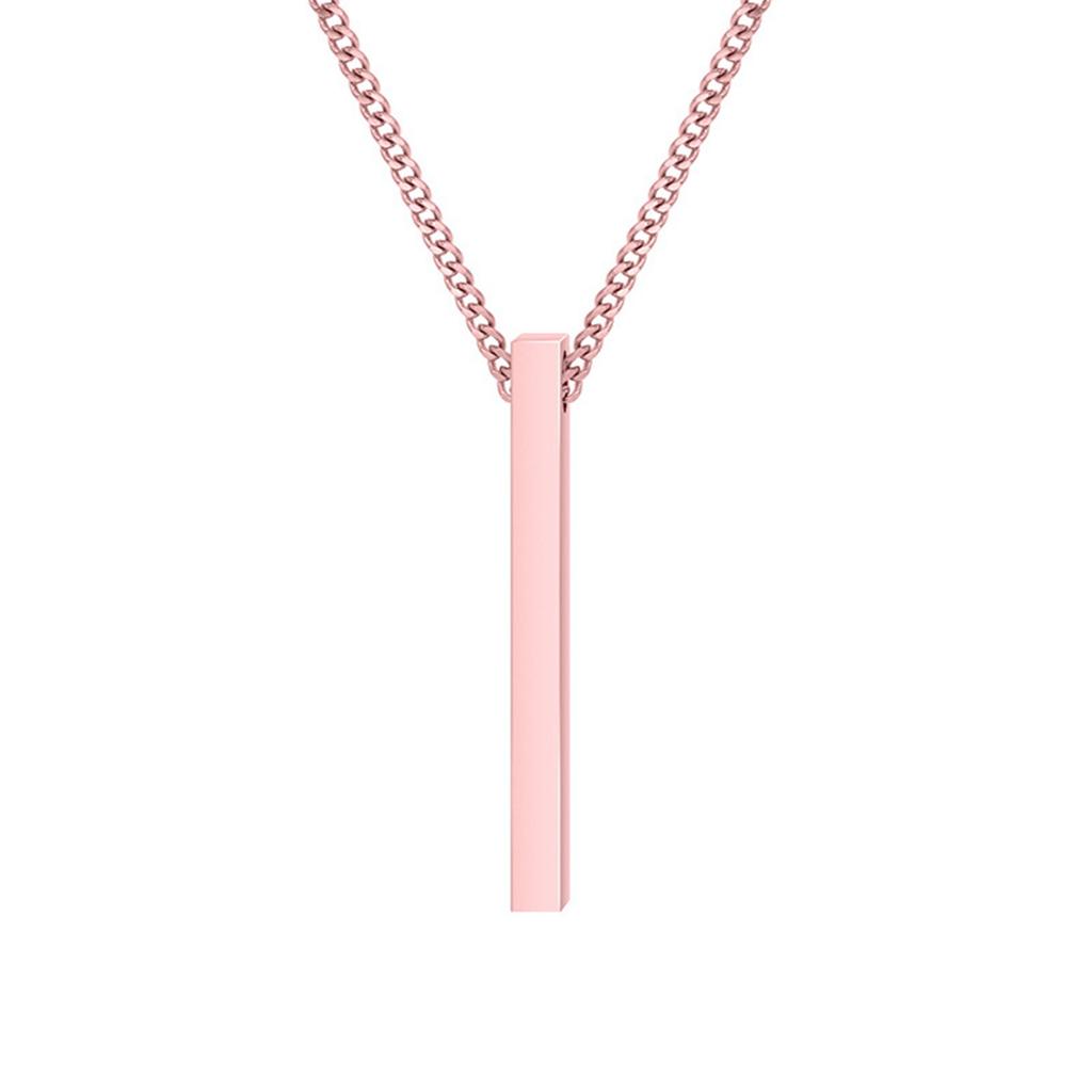 Stainless Steel Three Dimensional Necklace With Engraved Surname, Customized Pendant, Holiday Anniversary Date Gift