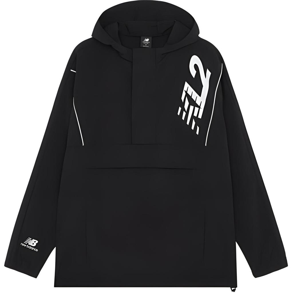 New Balance Jackets Men's Black Hooded Moderate Other MJ13580-BK