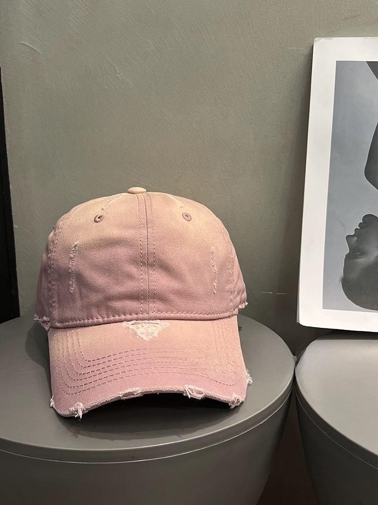 Girly Pink Baseball Cap With Soft Cotton Material And Curved Visor For Sunshade