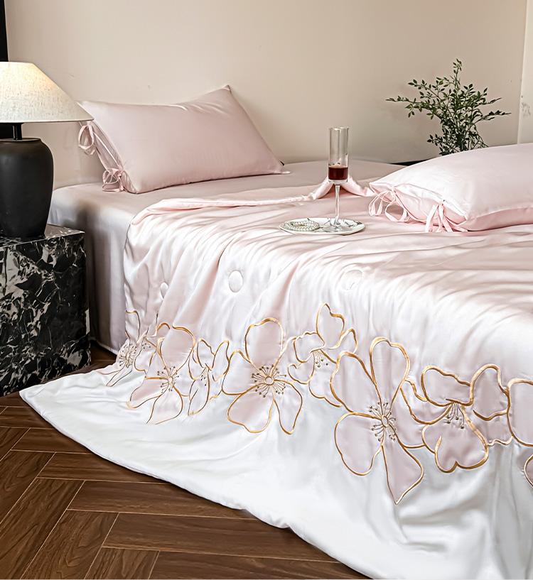 Princess Wind Orchid Essence Tencel 20% Mulberry Silk Fiber Embroidered Summer Cool Quilt