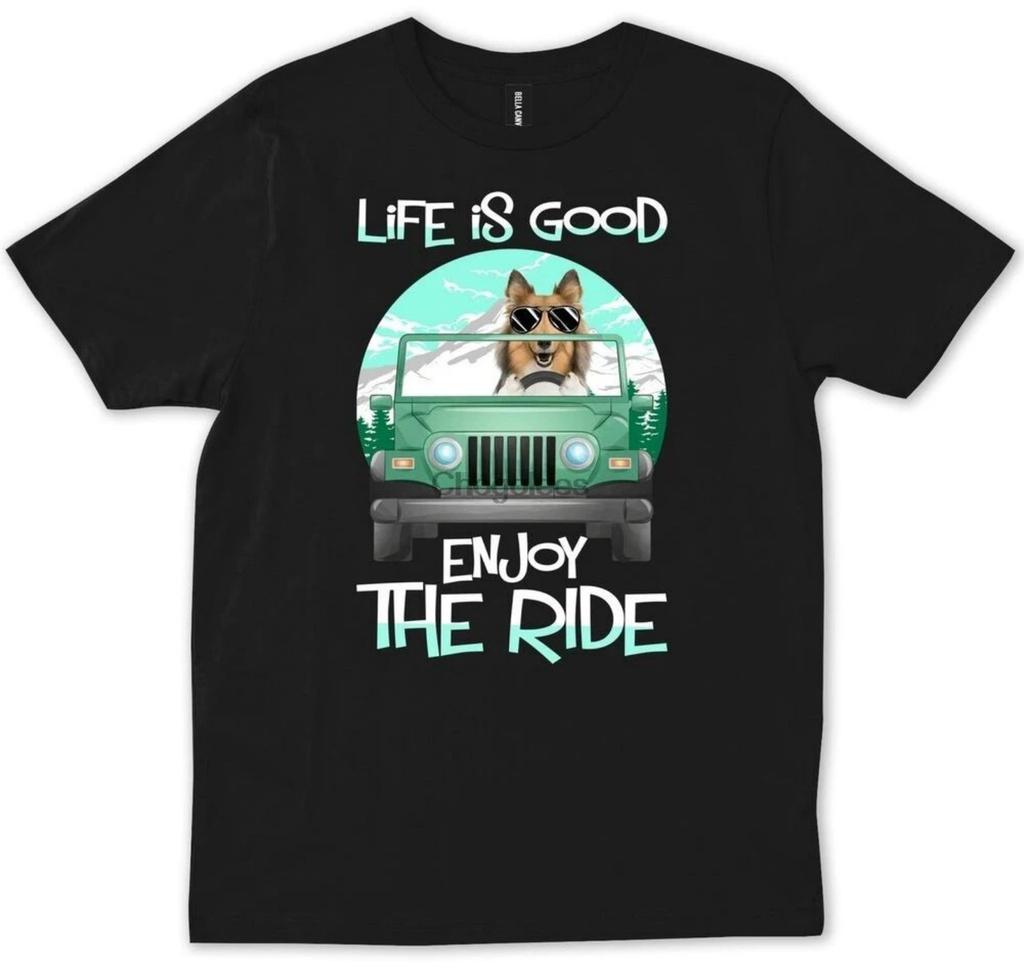 Life is Good Sheltie Jeep Adventure T-Shirt