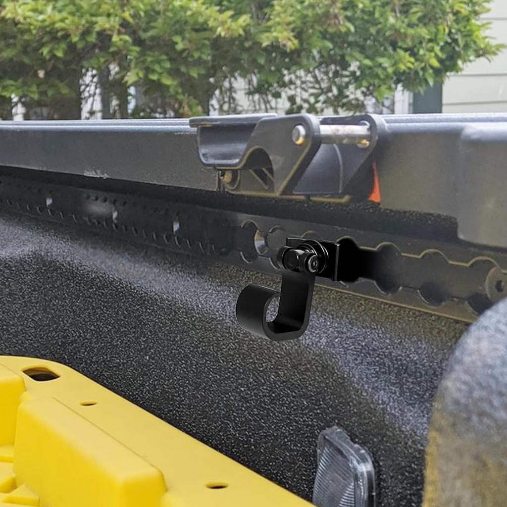 L Track Single Stud Fitting With Gear Hook L-Track Spring Loaded Adjustable Gear Hook, Pack Of 5, Black