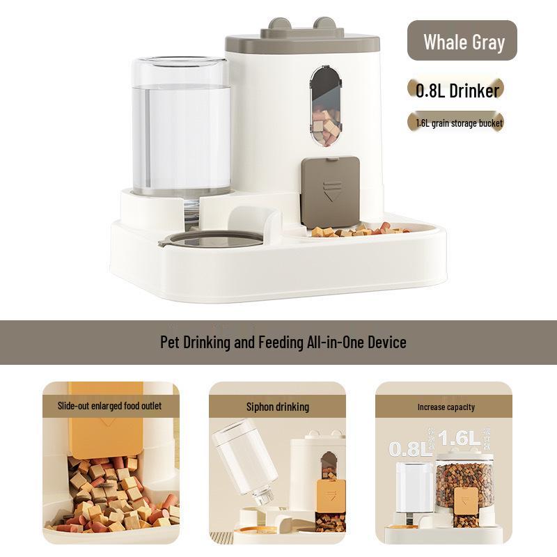 Automatic Double Bowl for Cats & Dogs: Pet Food and Water Dispenser