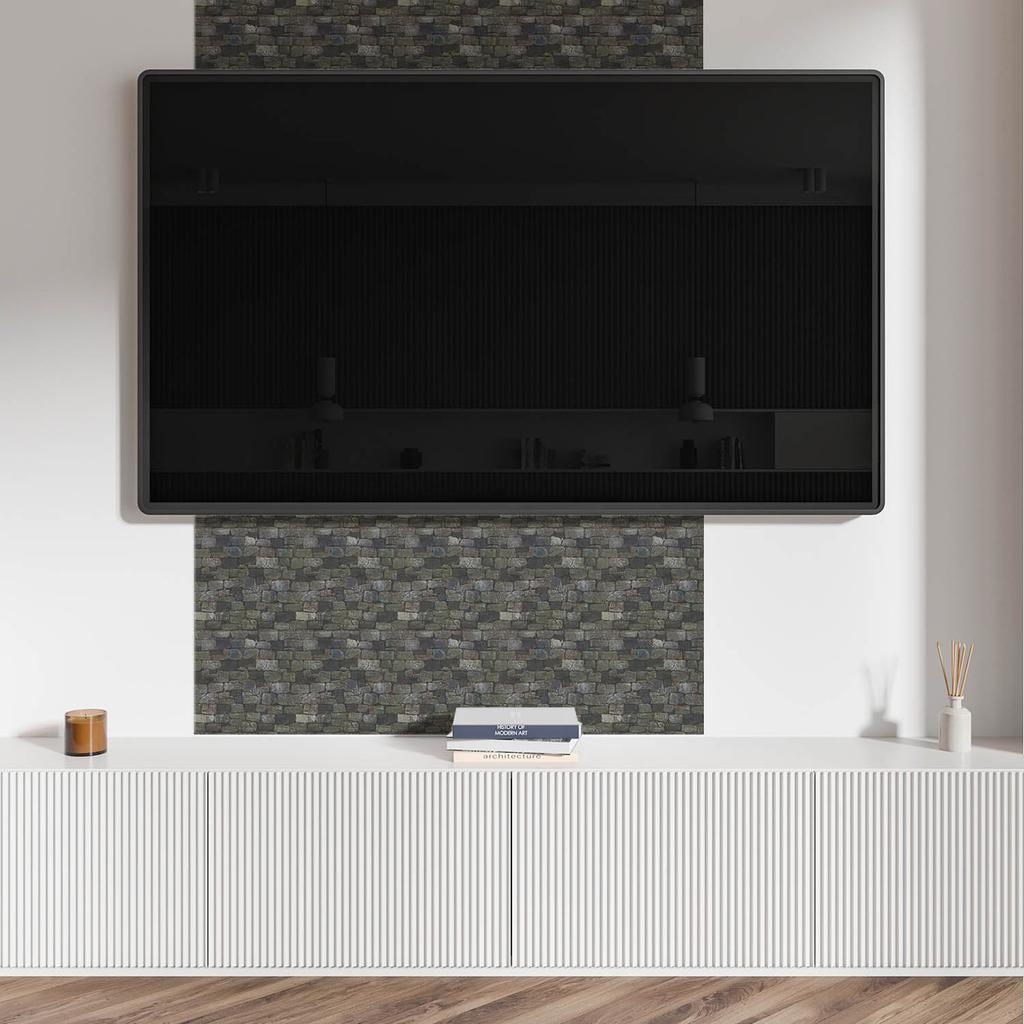 Zestaw Kafelków Pcv Z Wzorem Samoprzylepne Do Sypialni Tekstura Kamiennej Ściany 20X20X20 Cm
