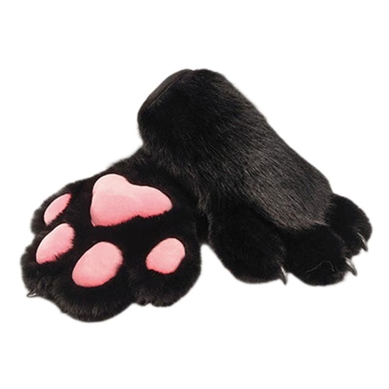 Furry Cats Paws Gloves With Realistic Design And Soft Inner Lining For Cosplay And Daily Wear Anime Event Fursuit Props