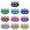 Half Face Design Glitter Crown Mask Sparkle Finish Role Playing Mask Party Mask Accessory  Adults