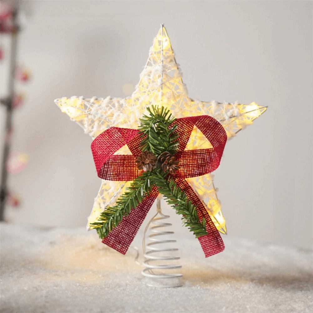 Glowing Xmas Treetop Star Decoration Reusable Christmas Tree Top Lights Xmas Tree Ornament Hotel