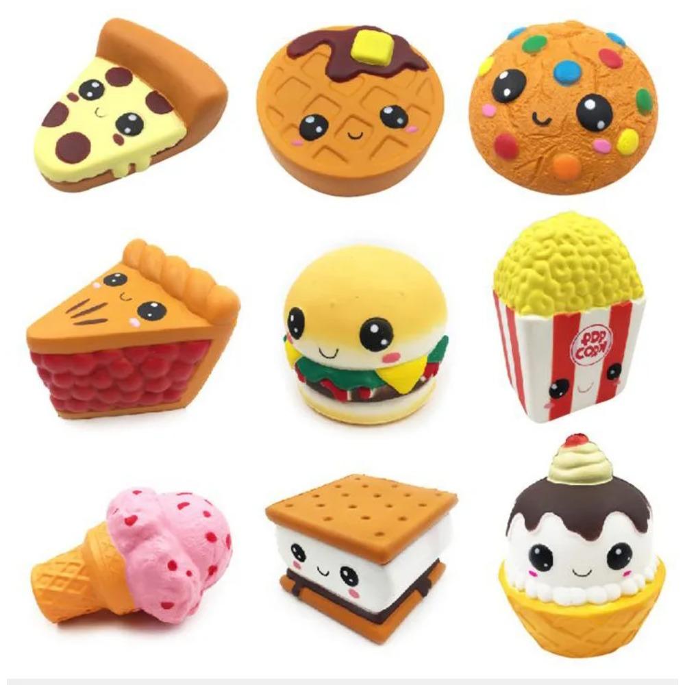 squishy sandwich Jumbo Food Squishies Toys Soft Kawaii Slow Rising Squishy Hamburger Cake Ice Cream Pizza Shape Sensory Fidget