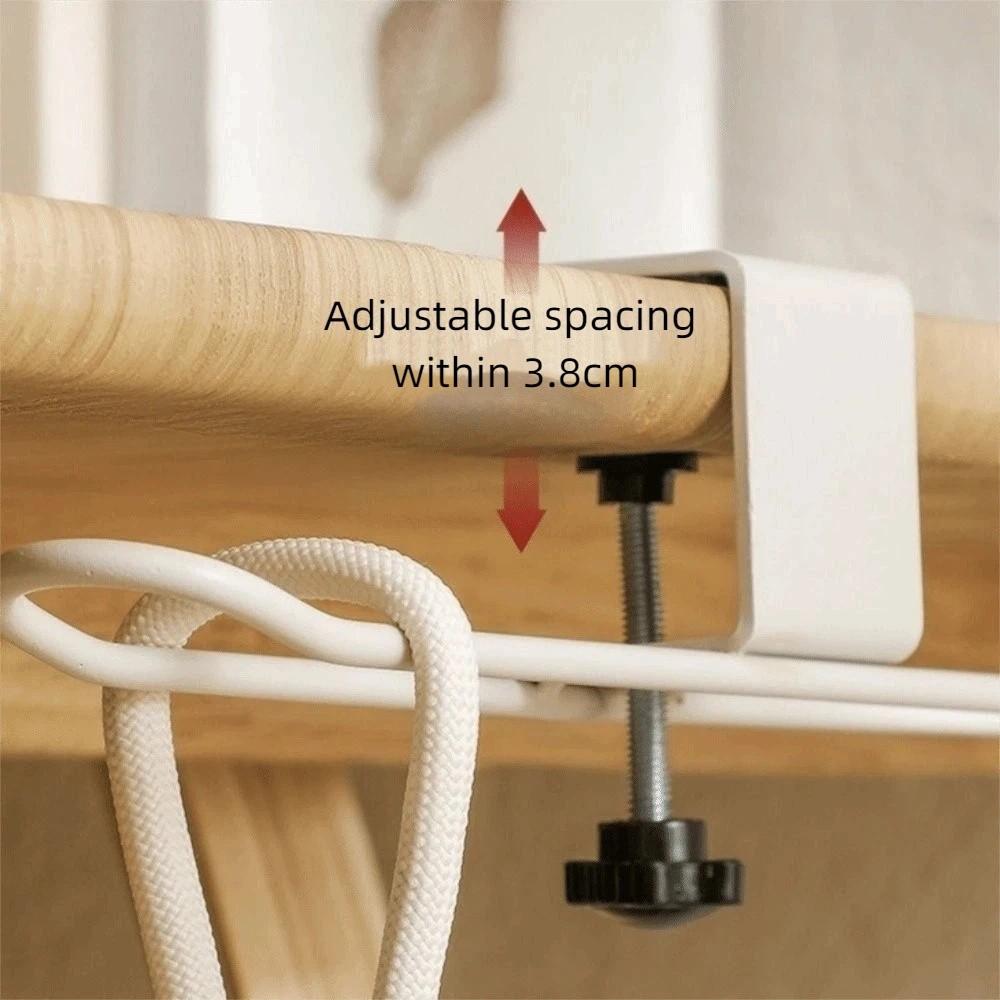Adjustable Desk Side Bag Hook Detachable Desk Side Handbag Rack Water Cup Holder Hook  Office
