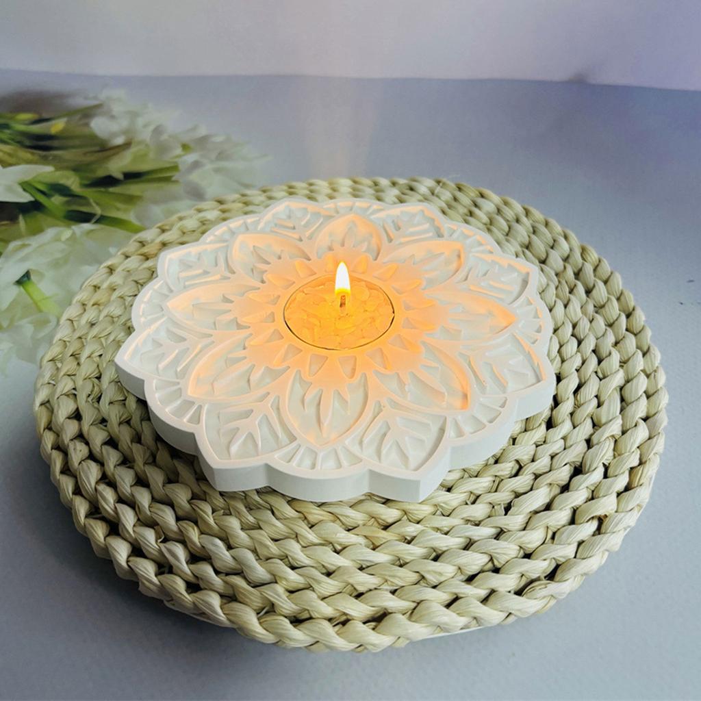 Gypsum Candlestick Silicone Mold Candle Base Mould Sunflower Candle Holder Molds Ornaments Home Decorations Mould