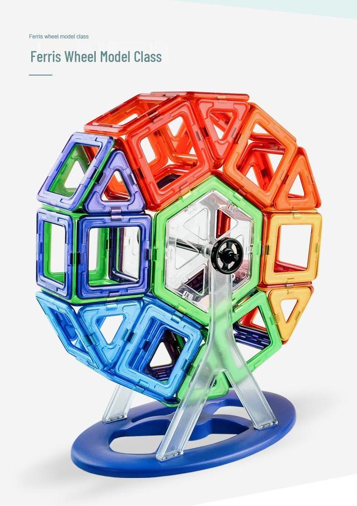 Large Magnetic Building Tiles Set for Kids - Educational Suction Magnet Blocks