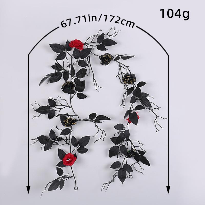 

Хэллоуин Черный Ротанг Год Черные Листья Фестиваль Призраков Макет Сцены Реквизит