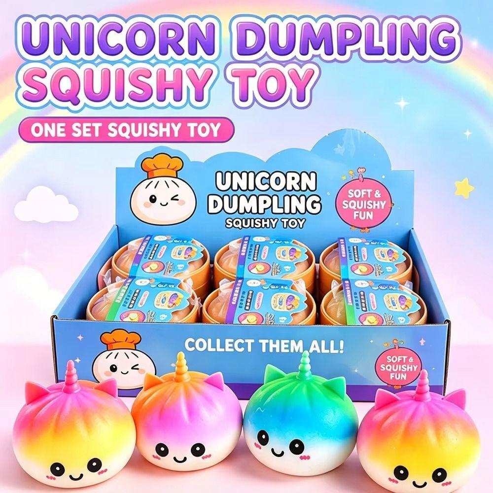 Simulation Food Dumpling Squishy Toys with Steamer Sensory Fidget Ball Children Gifts