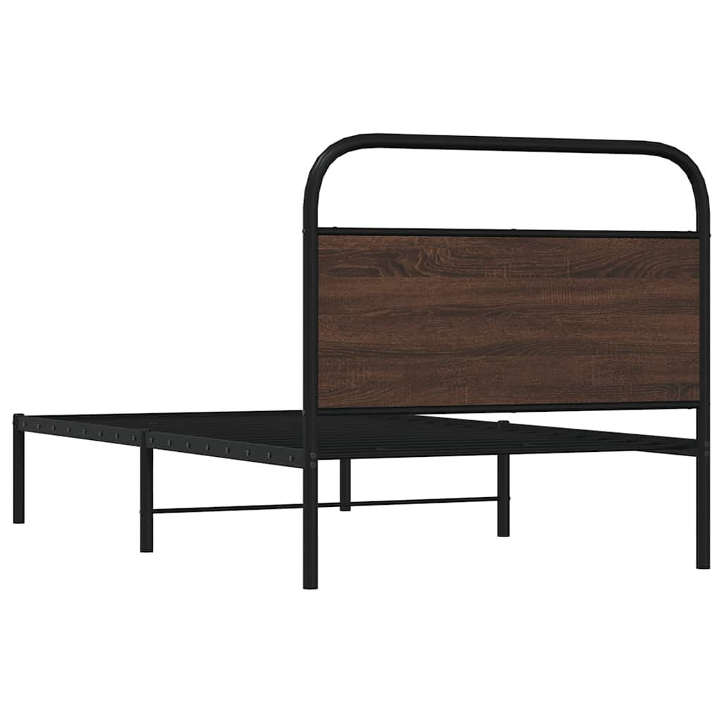 Bed Frame without Mattress 90 x 190 cm Brown Oak Effect