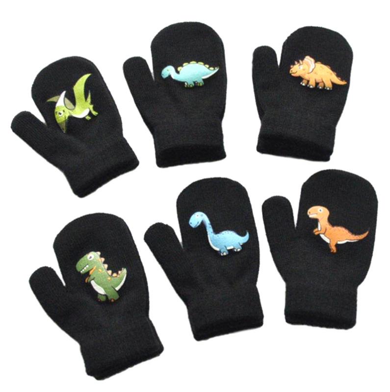 Outdoor Riding Warm Mittens Soft Elastic Knitted Full Finger Glove for Girls Boys Candy Color Cute Gloves