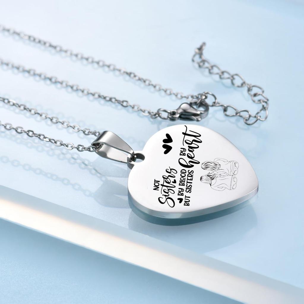 Sisters Necklaces from Best Friends Necklace Heart Jewelry Gift for Sisters BFF Stainless Steel Material for Woman
