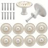 10PCS Antique Style Ivory White Single Hole Metal Drawer Pulls, Vintage Cabinet Wardrobe Furniture Hardware Handles for Drawers