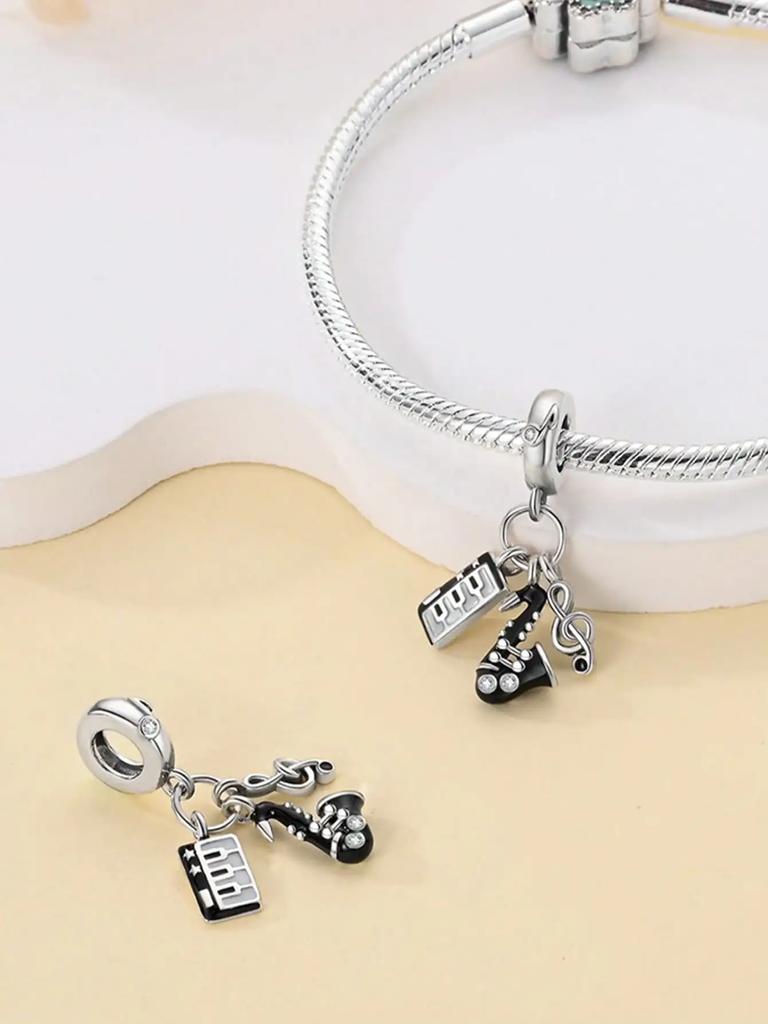Charms Plata Copper Colors Music Cat Earphones Harp Beads Charm Pendant For Original Bracelet For Women Diy Jewelry Love Gift