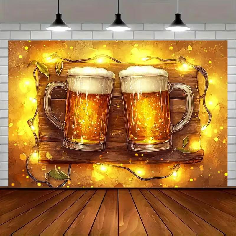 2D Bierkrug Prosit Hintergrundtuch für Junggesellenabschied Festival Feier