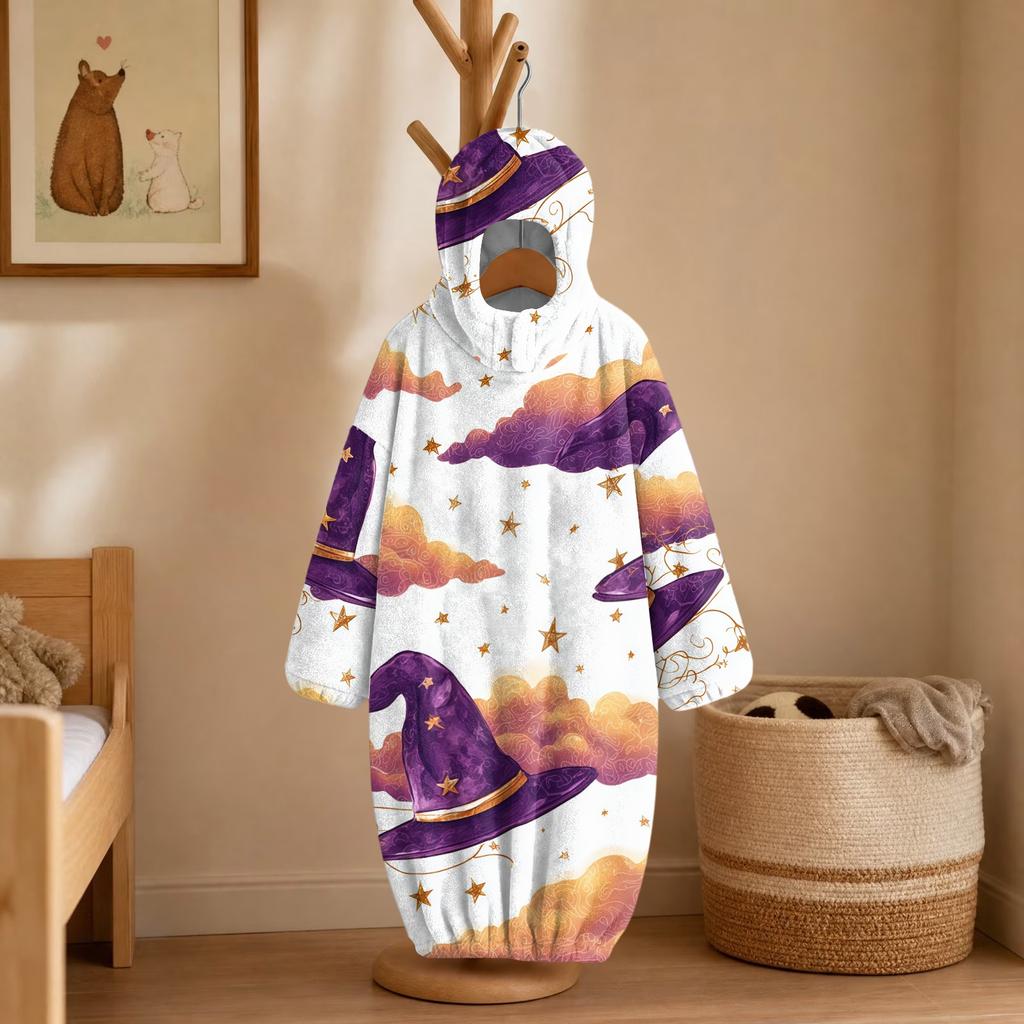 Barn Halloween-tryck Flanell Helkropps Pyjamas Set för Mysig Sovkläder