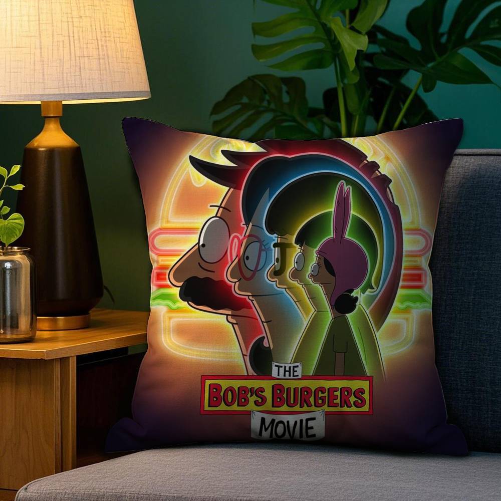 Cartoon B-Bobs B-Burgers Pillow Case Plush Fabric Soft Double Sided Print Sofa Cushion Cover Throw Pillow Covers