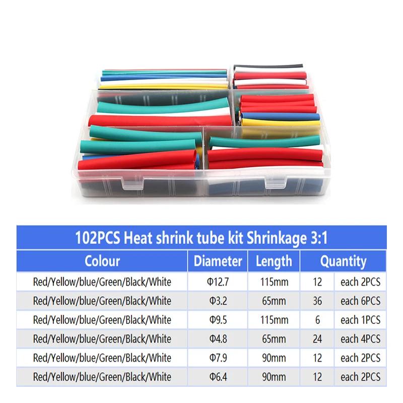 Smršťovací bužírka Tepelně odolná bužírka Sada pro smršťování bužírek Elektrické připojení Vodič Kabel Izolace Bužírka 2:1