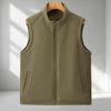 Men Reversible Vest Fleece Lined Waterproof Stand Collar Multi‑Pocket Zip Waistcoat