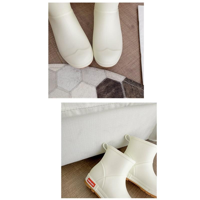 Unisex Waterproof Mid-Calf Rain Boots Non-Slip PVC Rain Shoes Simple Casual Style