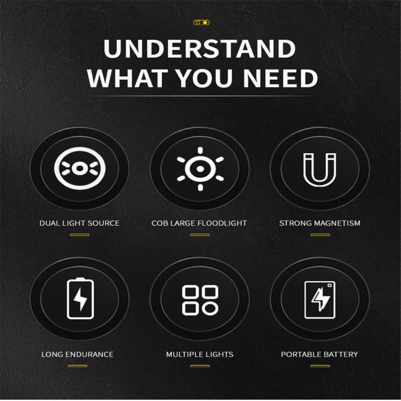 Camping Light Led Rotary Switch Magnet Hook Portable Horse Lamp For Outdoor Camping Emergency Light