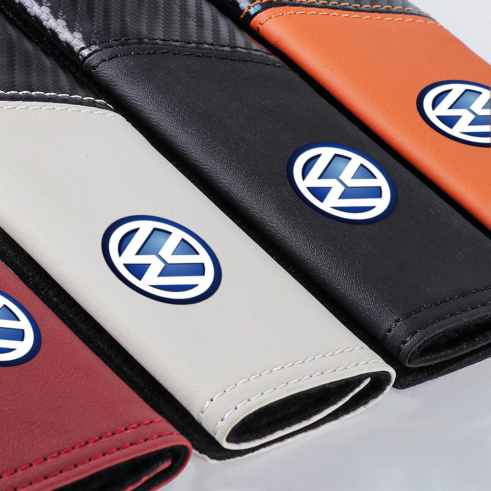 Car Interior Carbon Fiber Seat Belt Shoulders Pads Covers Accessories For Volkswagen VW Golf R GTI Jetta Rline Passat Taigo MK4 zw9