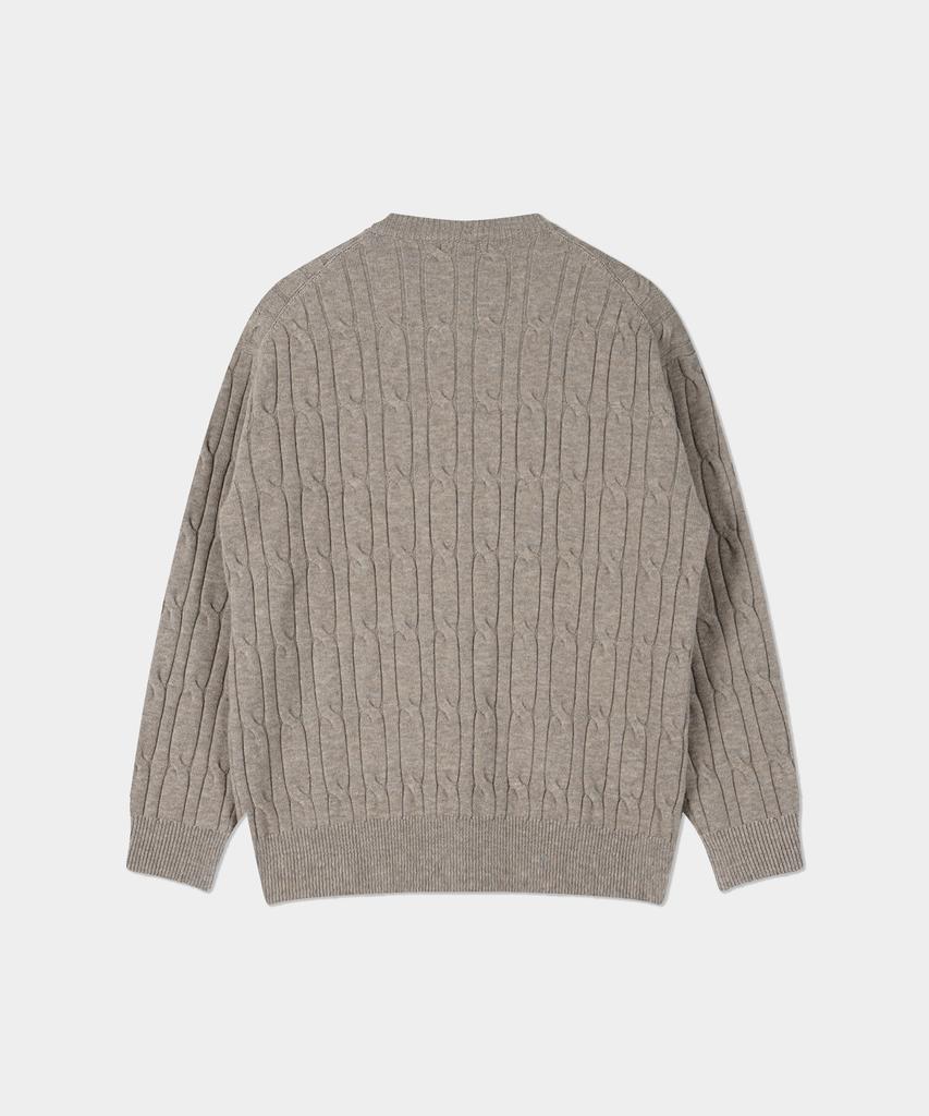 BIRBANTE Soft Washable Cable Round Knit - Beige