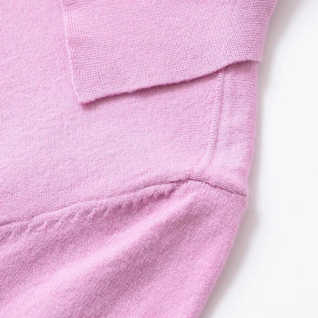 2025 Spring Women's Slim Fit Knit Sweater - Sweet & Simple Turn-Down Collar, Short-Sleeved