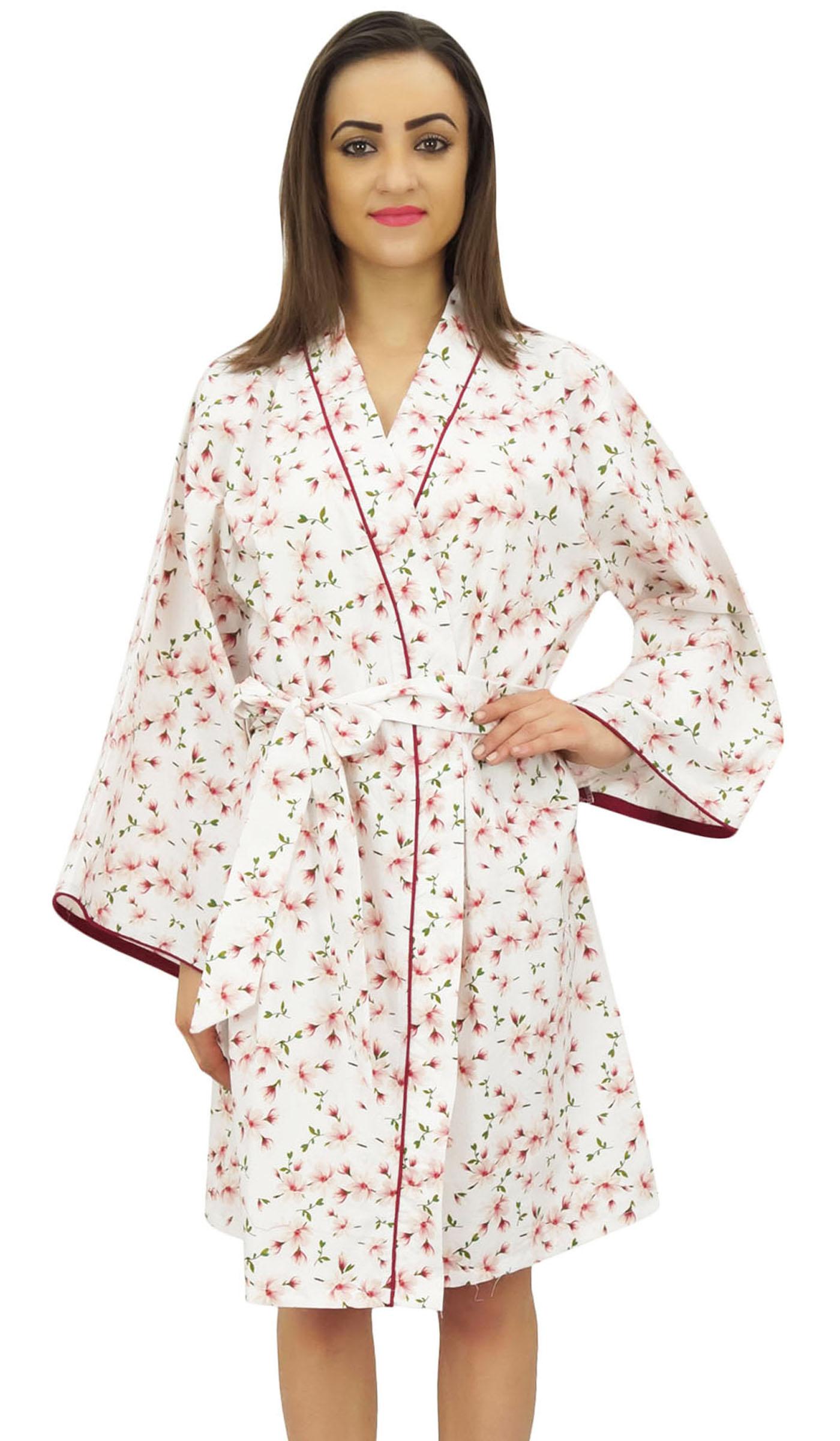 

Жіноча нічна білизна для кімоно для подружки нареченої з квітковим принтом Bimba - 8 білий