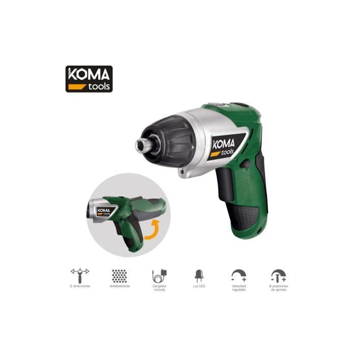 GENERIQUE - Tournevis A Batterie Reversible 3.6v Lithium 1300ma 17,5x14,8cm Koma Tools