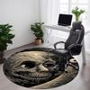 1PC Moon Skull Office Round Area Rug, Mat Suitable For Office, Under Office Chairs Bedroom Living Room Home Decor, Room Deco