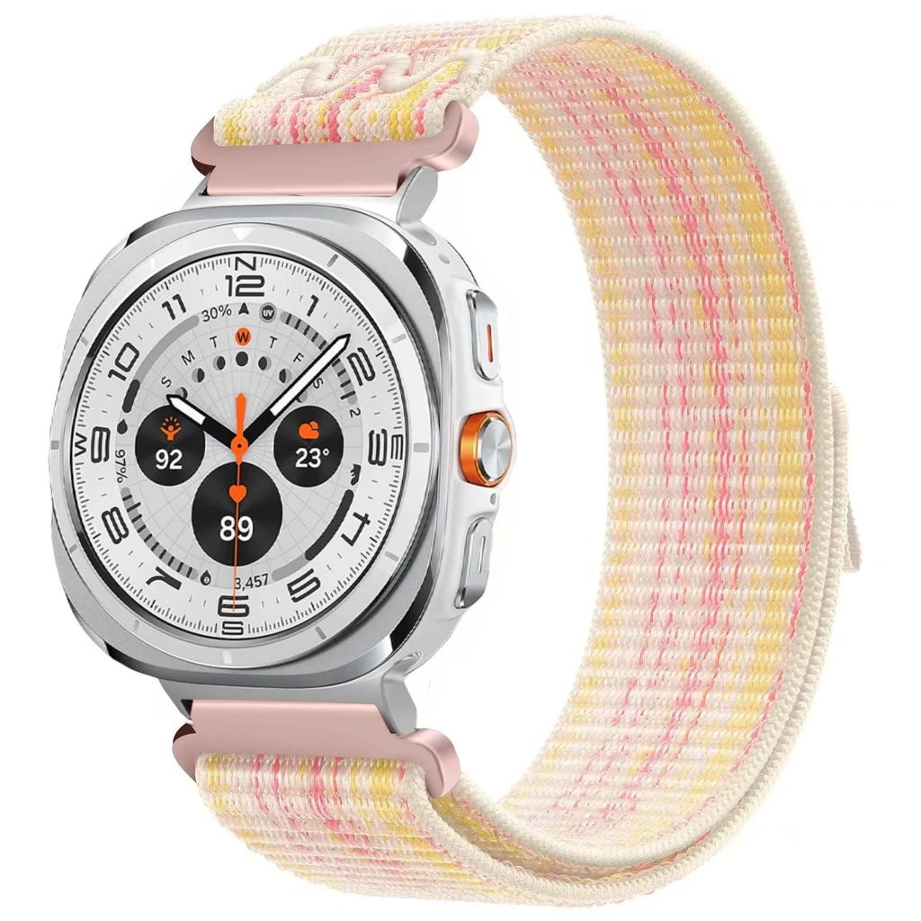 Geborduurd Nylon Bandje voor Samsung Galaxy Watch Ultra 47mm Armband Polsband Sport Ademend Riempje Galaxy Watch 8 Ultra 2026