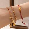 Elegant Red String Gourd Lucky Fish Bracelet: Versatile Chinese-Style with Multiple Pendants, Perfect for Autumn and Winter Fashion