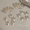 Cool-Toned Star Bobby Pins: White K Silver Pentagram Clips – Sweet, Spicy Style Hair Accessories for Side Bangs