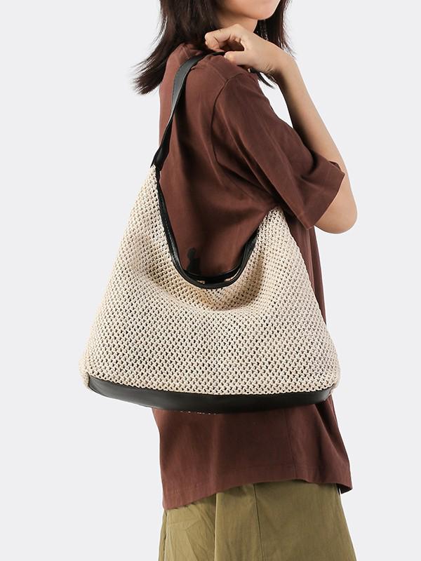 Korean Cross-border Woven Straw Tote: Large Capacity Beach & Shoulder Bag for Women