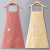 Portable Pure Cotton Apron Anti-oil Stains Cooking Apron Home Use Plaid Apron Kitchen