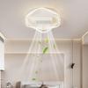 Modern Smart Bladeless Ceiling Fan Light with Voice Control - Three-Color Options for Living Room/Bedroom, 110V