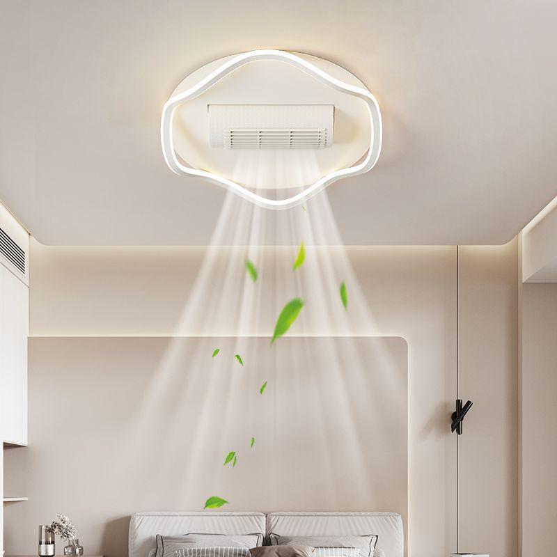 Modern Smart Bladeless Ceiling Fan Light with Voice Control - Three-Color Options for Living Room/Bedroom, 110V