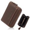 GROOVEGEAR Mini Wallet with Card Case, Small Leather Wallet, and Coin Purse for Men and Women, Ggs-1003 Chocolate
