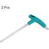 HARFINGTON 2pcs T-Handle Hex Key Wrench 8mm Metric CR-V T-Key Inner Hexagon Wrenches Spanner Repair Tool for Automotive Household Maintenance, Blue