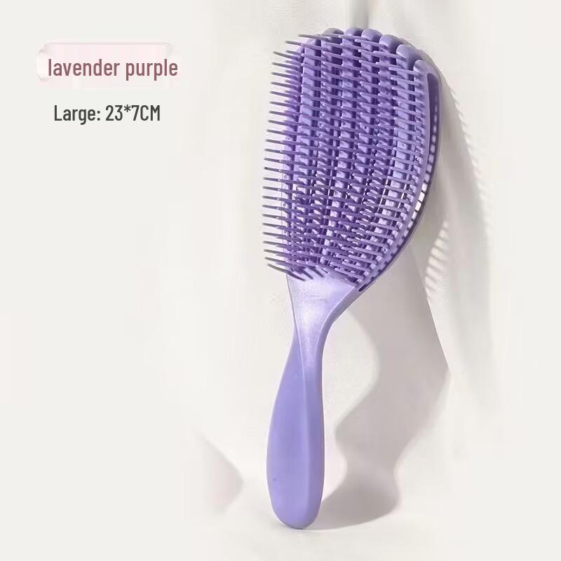 Shell Hollow Fluffy Styling Comb: Anti-Static, Gentle on Hair, Scalp Massaging Rib Comb for Dry & Wet Use.