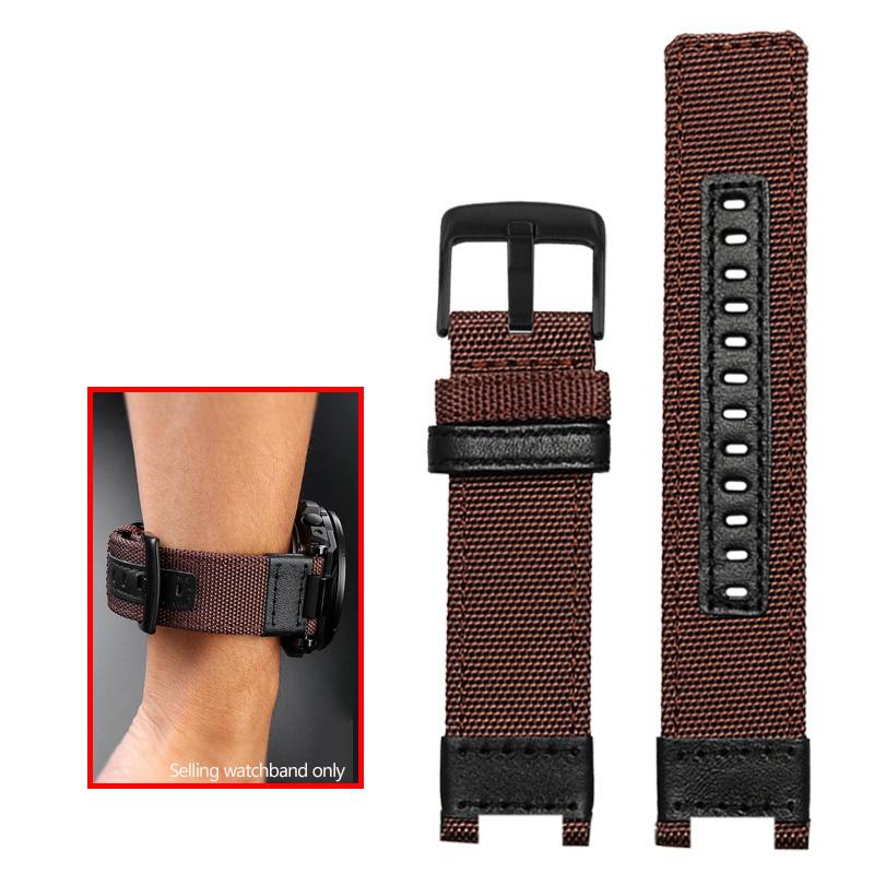 Nylon Canvas Leather Watchband For G-shock Casio GST-B100/S130/S100G/W300G/W330/400G/410 GST-W120L/S120/W130L/S110 Mens Strap