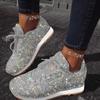 New Women Flat Sneakers Casual Bling Vulcanized Shoes Women Mesh Lace Up Platform Plus Size Fashion Outdoor Woman Shoes