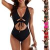 Damen Farbiger Träger-Bikini Zweiteiliger Badeanzug