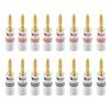 Fiches Bananes Nakamichi Plaqué Or 24K Connecteurs de Câble d'Haut-Parleur Coque Métallique en Aluminium Taille de Calibre 4mm Pièces Banane 12AWG-18AWG (16 (8 paires), Bouchons)